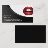 Modern Red Lips Makeup Artist Visitekaartje (Voorkant / Achterkant)