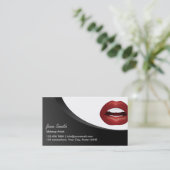 Modern Red Lips Makeup Artist Visitekaartje (Staand voorkant)