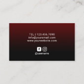 Modern Red Lipstick Makeup Artist Beauty Salon Visitekaartje (Achterkant)