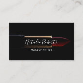 Modern Red Lipstick Makeup Artist Beauty Salon Visitekaartje (Voorkant)