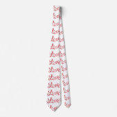 Modern Red Love Typografie Stropdas (Voorkant)