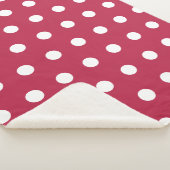 Modern Red Magenta Polka Dots Sherpa Deken (3/4)