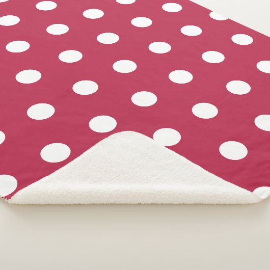 Modern Red Magenta Polka Dots Sherpa Deken (3/4)