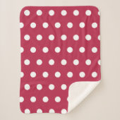 Modern Red Magenta Polka Dots Sherpa Deken (Voorkant)