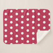 Modern Red Magenta Polka Dots Sherpa Deken (Voorkant (horizontaal))