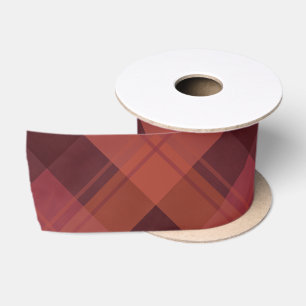 Modern Red Maroon Marsala Pset Pattern Kerstmis Satijnen Lint