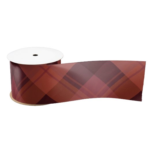 Modern Red Maroon Marsala Pset Pattern Kerstmis Satijnen Lint (Spoel)