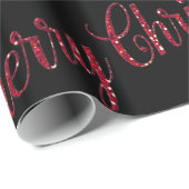 Modern Red Merry Black Cadeaupapier (Rol Hoek)