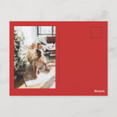 Modern Red Merry + Bright Christmas Photo Briefkaart (Achterkant)