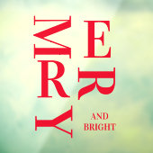 Modern Red Merry en Bright Feestdagen Raamsticker (Vel 3)