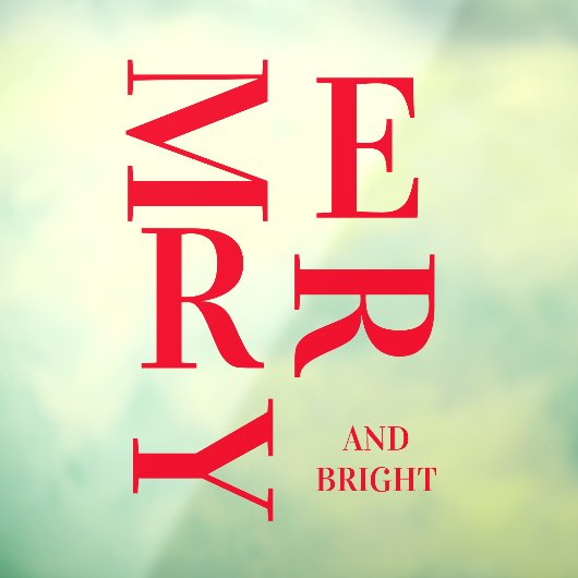 Modern Red Merry en Bright Feestdagen Raamsticker (Vel 3)