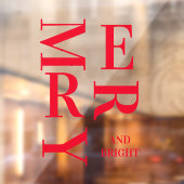 Modern Red Merry en Bright Feestdagen Raamsticker (Vel 2)