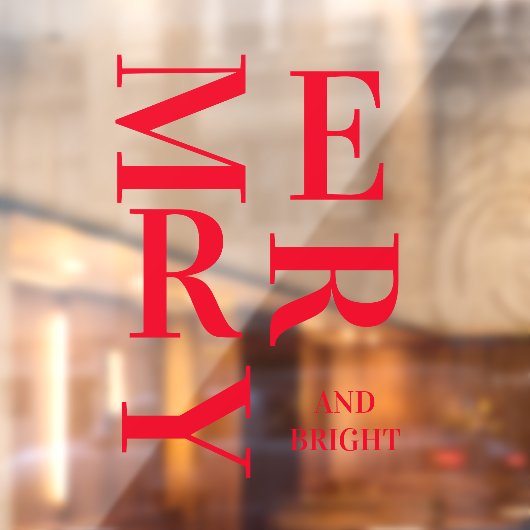 Modern Red Merry en Bright Feestdagen Raamsticker (Vel 2)