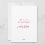 Modern Red Merry en Bright non-Photo Feestdagenkaart (Achterkant)