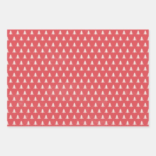 Modern Red Merry kerst Inpakpapier Vel (Voorkant 2)