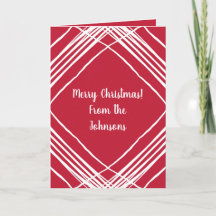 Modern Red Merry kerst | Voeg je familienaam toe