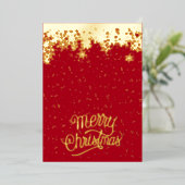 Modern Red Merry-kerstfotoserie Folie Feestdagenkaart (Staand Voorkant)