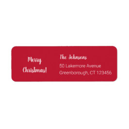 Modern Red Merry-kerstterugzendadres Etiket