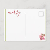Modern Red  Merry Poinsettia Holiday Briefkaart (Achterkant)
