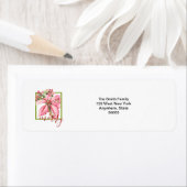 Modern Red Merry Poinsettia Holiday Etiket (Insitu)