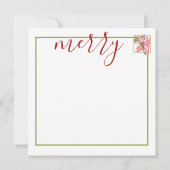 Modern Red Merry Poinsettia Holiday Notitiekaartje (Achterkant)