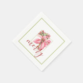 Modern Red  Merry Poinsettia Holiday Servet (Hoek)