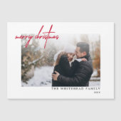 Modern Red Merry White-kerstkaart (Voorkant)