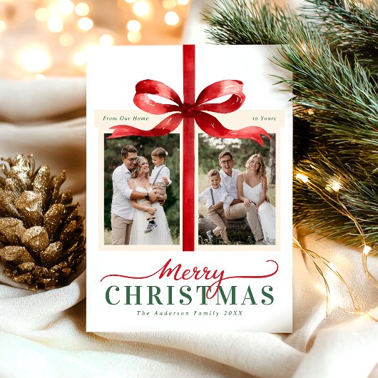 Modern Red Minimalist Merry Christmas Feestdagenkaart