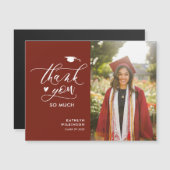 Modern Red Minimalist Photo Afstuderen Hartelijk d (Voorkant / Achterkant)