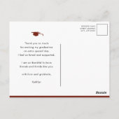 Modern Red Minimalist Photo Afstuderen Hartelijk d Briefkaart (Achterkant)