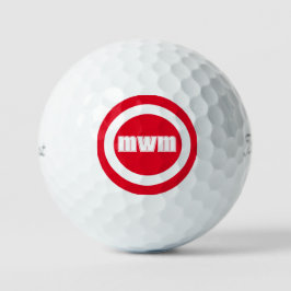 Modern Red Monogram Custom Golf Balls Golfballen