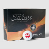 Modern Red Monogram Custom Golf Balls Golfballen (Verpakking)