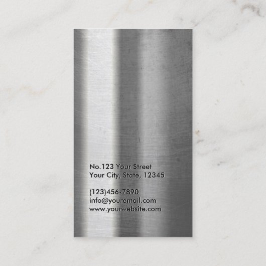 Modern Red Monogram Metaal Visitekaartje (Achterkant)