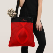 Modern Red Monogrammed Canvas tas (Dichtbij)