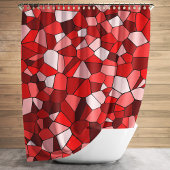 Modern Red Mosaic Pattern Douchegordijn