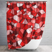 Modern Red Mosaic Pattern Douchegordijn