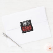 Modern Red Neon Afstuderen Vierkante Sticker (Envelop)