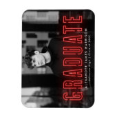 Modern Red Neon Photo Afstuderen Magneet (Verticaal)