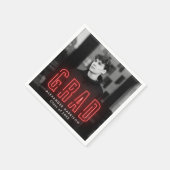 Modern Red Neon Photo Afstuderen Servet (Hoek)