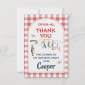 Modern Red Ofishally One 1st Birthday  Bedankkaart (Voorkant)