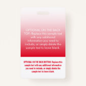 Modern Red Ombre Professional Name Tag Badge (Achterkant)