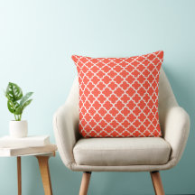 Modern Red Oranje Moroccan Quatrefoil Pattern