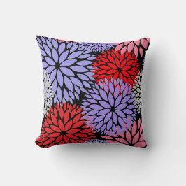 Modern Red Paars Pink Dahlia Floral Kussen