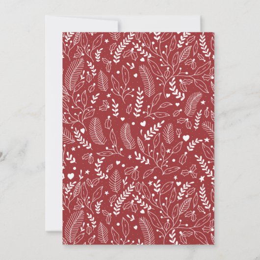 Modern Red Pattern Joyful Holiday Foto Feestdagenkaart (Achterkant)