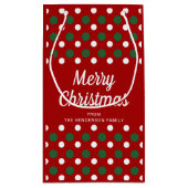 Modern Red Pattern Merry Kerstry Klein Cadeauzakje (Achterkant)