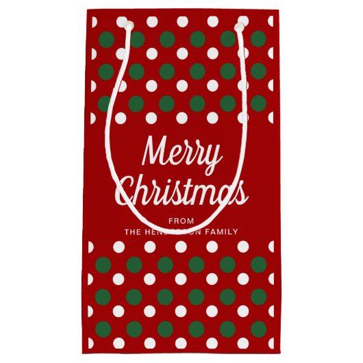 Modern Red Pattern Merry Kerstry Klein Cadeauzakje (Voorkant)