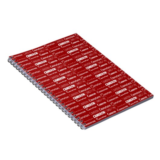 Modern Red Personalized Name Collage Notitieboek (Rechterzijde)