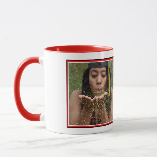 Modern Red Photo Afstuderen Mok (Links)