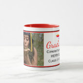 Modern Red Photo Afstuderen Mok (Midden)