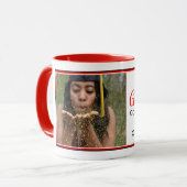 Modern Red Photo Afstuderen Mok (Voorkant links)